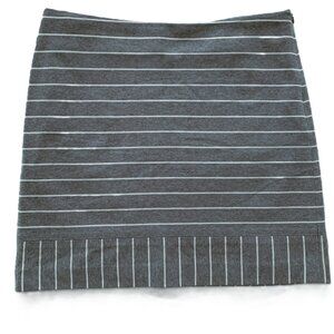 Hazzys Gray and White Striped Mini Skirt Size S